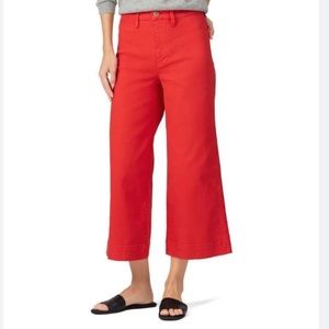 Madewell Red Emmett Wide-Leg Cropped Jeans